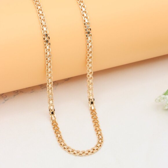 Bold Rose Gold Chain Necklace with Lobster Clasp, XPNL0316 - Picture 7 of 12